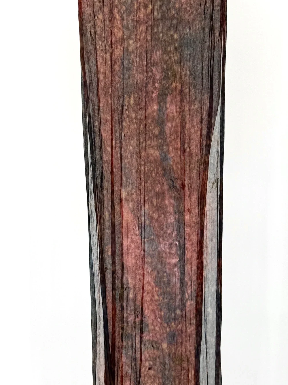 Vintage Artisan Crafted hand dyed silk shawl scarf deep orange red gold